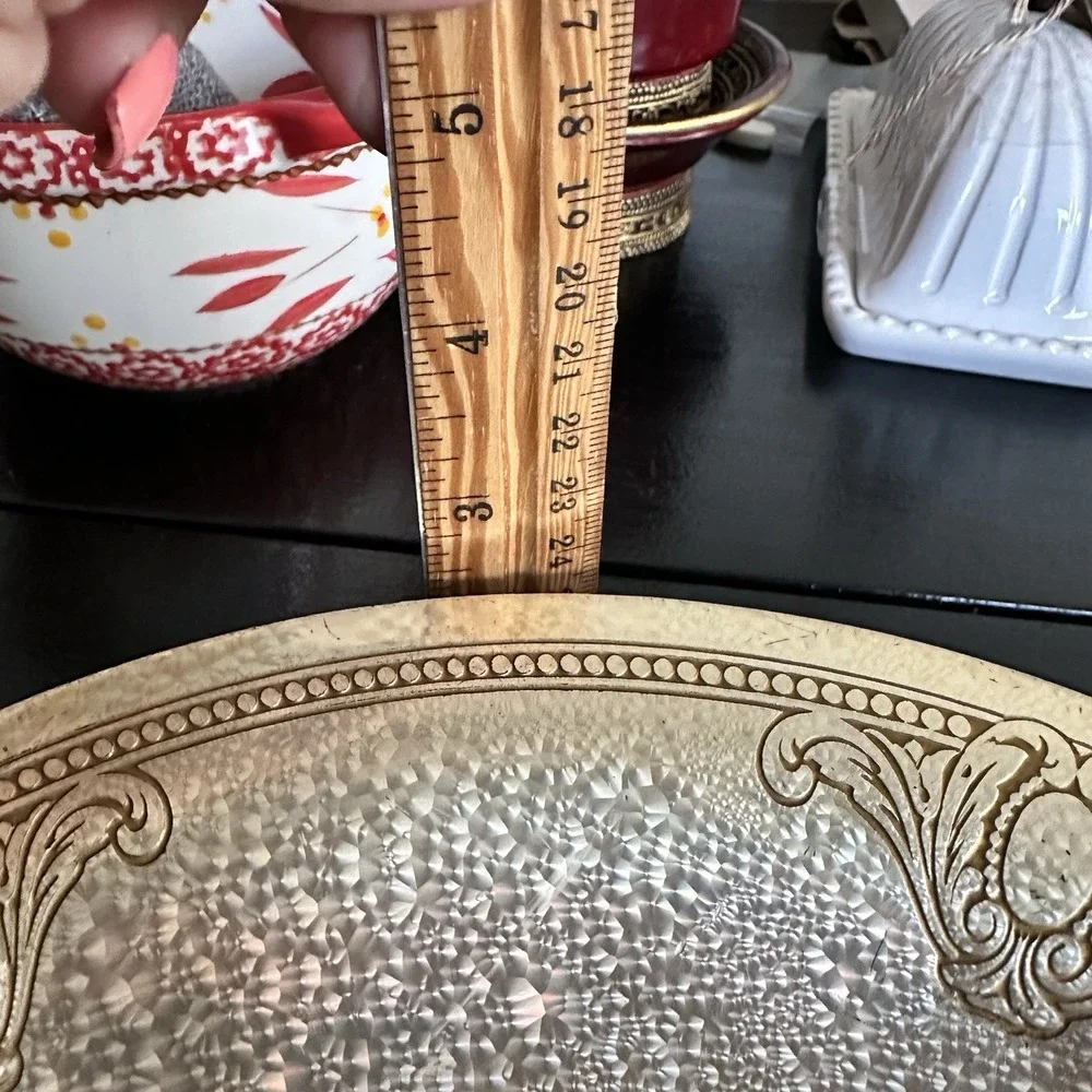 L.F.Grammes Vintage Hammered‎ Silver Plated Bowl with Ornate Border Decoration